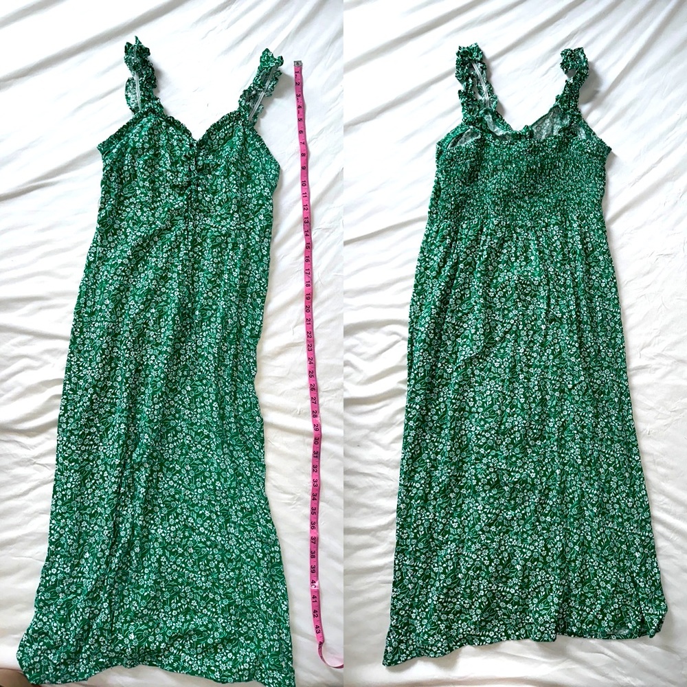 Green midi floral dress